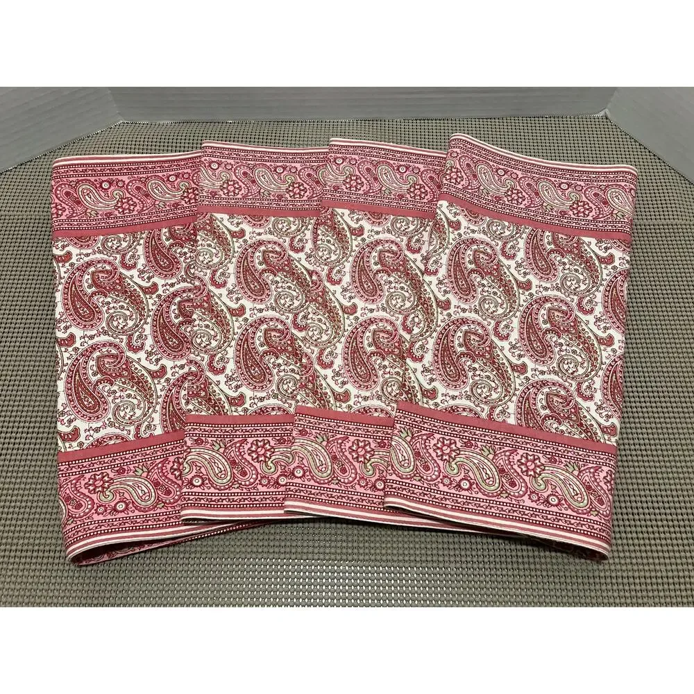 Williams Sonoma Pink Paisley Reversible Placemats Set of 4 Cotton 14x20